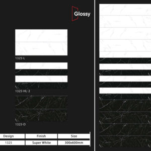 Carreaux muraux en céramique 300x600mm pour salle de bain et cuisine, finition brillante ou mate, surface sculptée effet sucre, design mural intérieur luxueux - Product Image 1