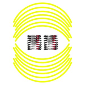 Adesivi per Moto Compatibili con Aprilia RSV4, Strisce per Cerchioni Giallo Fluorescente da 17 Pollici - Product Image 2