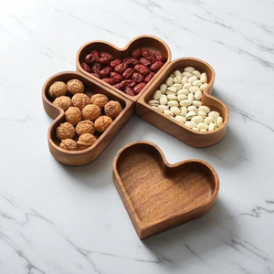 Plateau de service en bois massif de qualité supérieure, écologique, durable, finition lisse, taille personnalisée, pour aliments, boissons, collations, cuisine, maison, hôtel - Product Image 1