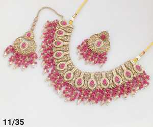 Plaqué or antique magnifique magnifique Zircon cubique cristal balancent goutte tour de cou collier de mariage bijoux avec boucles d'oreilles pour les femmes - Product Image 5