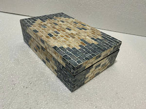 Boîte à bijoux en nacre de luxe faite à la main ensemble 2 organisateurs incrustés personnalisables pour le stockage décoratif à la maison - Product Image 3