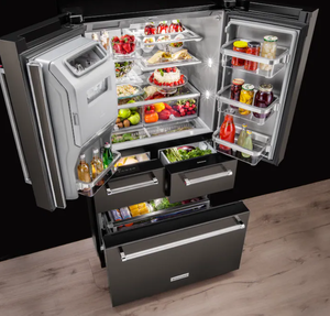 Refrigerador Independiente de Acero Inoxidable de 2 Puertas Kictenaid, Diseño Interior Platino, Acabado PrintShield, 600L+, para Hogar y Autocaravanas - Product Image 2