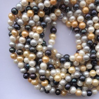 10mm 12mm naturel jaune blanc vert couleur perle d'eau douce pierre perles rondes en gros collier perles de culture fabrication de bijoux