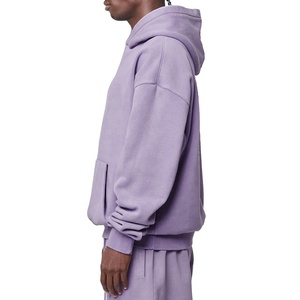 Sweat à capuche décontracté pour homme, violet, gris, marron, avec logo personnalisé, respirant, anti-rétrécissement, 100 % coton, fabricant de sweats à capuche - Product Image 3