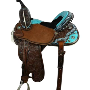 Ensemble de selles de cheval en cuir véritable de qualité supérieure pour l'endurance occidentale et les courses anglaises Essentials d'équitation - Product Image 1