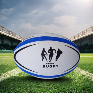 Balón de Rugby personalizado 9 Mini estampado de fútbol británico Super Butyl Rubber Bladder PU PVC Buceo Cuero Totalmente entrenado a máquina - Product Image 5