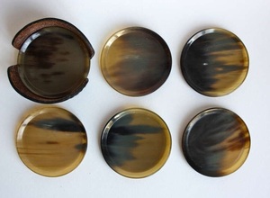 Sous-verres en corne de bœuf de qualité supérieure à 100%, sous-verres ronds de luxe, sous-verres écologiques, utilisation à domicile, au restaurant, à l'hôtel au prix le plus bas - Product Image 2