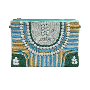 Monedero con cuentas geométricas hecho a mano, Cartera de mano con cuentas, bolso con cremallera de estilo étnico, monedero pequeño bohemio para mujer, regalos - Product Image 5