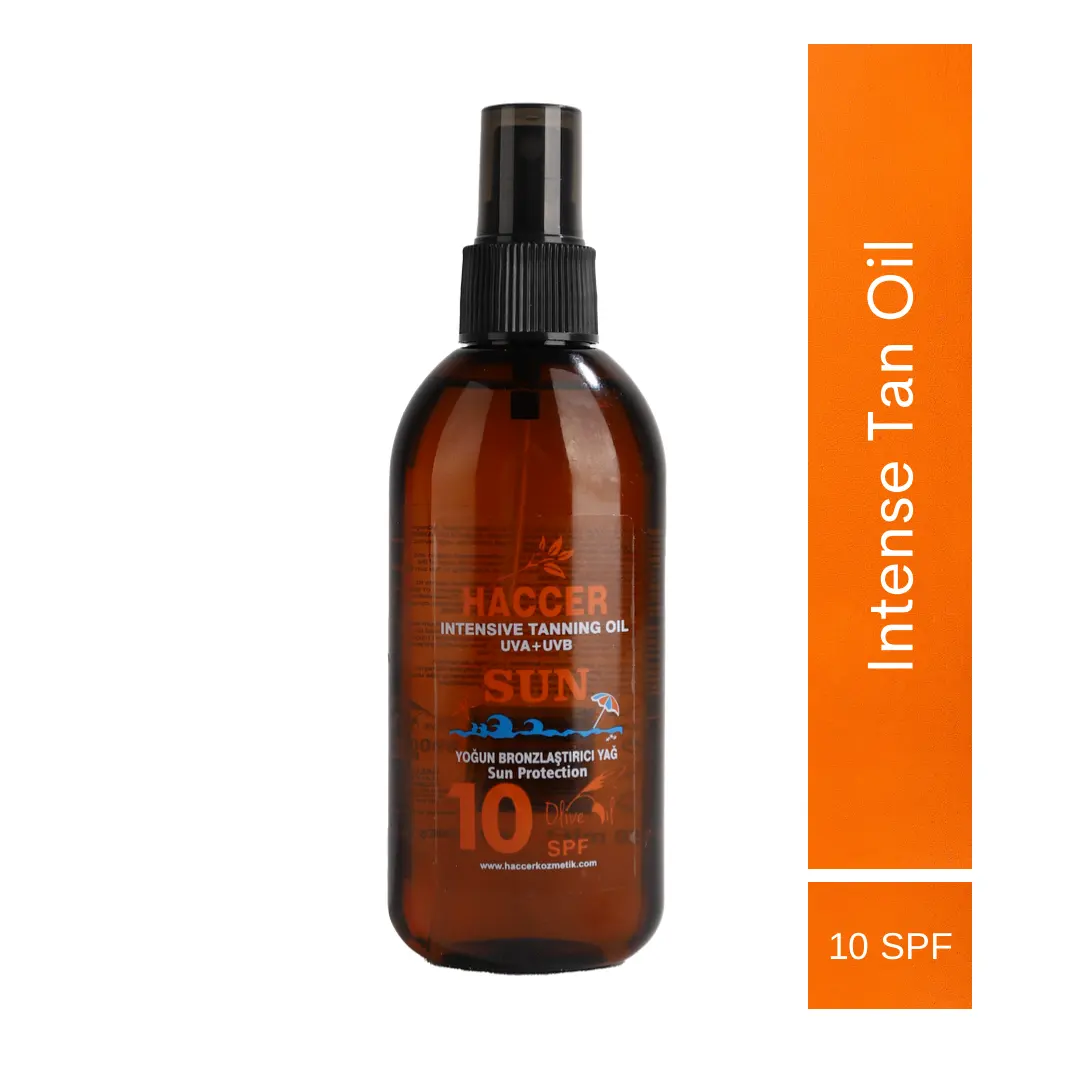 HACCER Intensive Tanning Oil SPF 10 150 ML UVA UVB Herbal Organic Bronzer Oil Sun Tanning Permanent Bronzing Tan Skincare Lotion