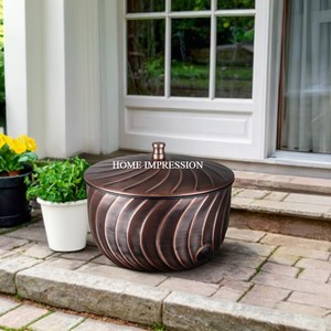New Arrival Rose <b>Gold</b> Powder Coated Metal Creative Hose Pots Hammered Design Classic Eco-Friendly Garden <b>Planter</b> - Product Image 4