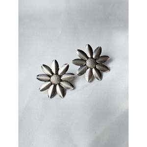 925 <b>Silver</b> Sunflower <b>Stud</b> <b>Earrings</b> Elegant Flower Pattern Design for Gift Occasions - Product Image 1