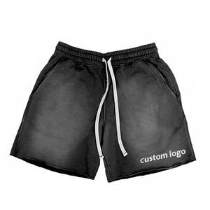 Custom Blank Sweat <b>Short</b> Drawstring Acid Wash Raw Edgs Vintage Plain French Terry Cotton <b>Fleece</b> Jogger Sports Wash Mens <b>Shorts</b> - Product Image 5