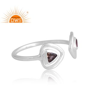 แหวนโกเมนธรรมชาติเงินสเตอร์ลิงดีไซน์แบบใหม่สำหรับผู้หญิงเป็นของขวัญ - Product Image 4