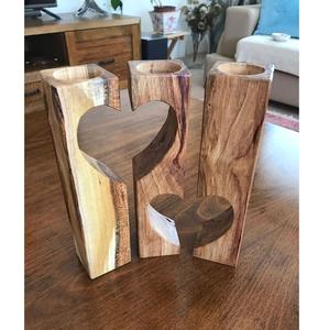 Boho Element Wooden <b>Tealight</b> Candle Holder Heart Shape Christmas Home Decor Gift for Anniversary - Product Image 3