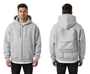 Meilleure taille de haute qualité vierge poids lourd surdimensionné 400 Gsm coton éponge français hommes recadrée Boxy sweat à capuche - Product Image 1