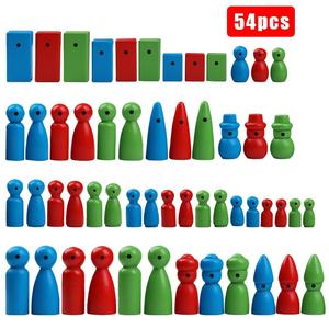 54 Figuras de Madera Coloridas, Juego de Muñecas Pintadas de Madera, Artículos Pequeños para la Gestión Emocional de los Niños, Psicología - Product Image 5