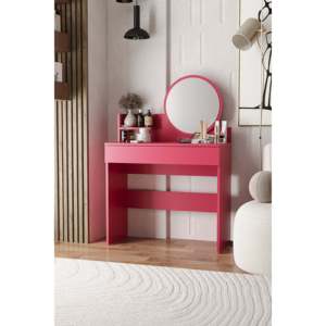 Modern Harmony Vanity Desk <b>Mirror</b> 1 Drawer <b>Dressing</b> <b>Table</b> Makeup Station Bedroom Furniture Minimalist Stylish Console Foldable - Product Image 3