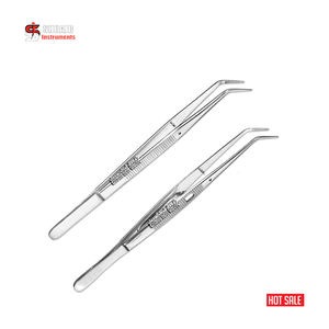 Dental College Cotton & Dressing Tweezer Set of 2 Pcs Self Locking With Serrated Tips 6" Dental Surgical Instruments Hygienist - Product Image 1