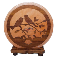 Lámpara de Sal del Himalaya Artística 3D Tallada a Mano, Ecológica, de Calidad Premium, Certificada ISO, Marca JOBAK, con Logotipo Personalizado, Diseño Love Feng