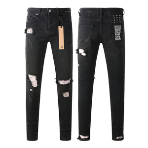 Jeans Hombres Rectos apilados Skinny Slim Fit Diseñador Jeans Pantalones de mezclilla Moda Streetwear jeans pantalones para hombres - Product Image 3