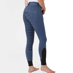 Ropa ecuestre con estampado de silicona personalizado, pantalones de color azul claro, pantalones de rendimiento, mallas para montar a caballo para mujer - Product Image 3