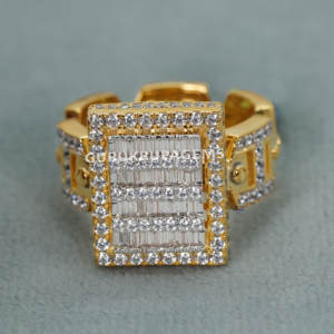 New Trending 925 Sterling Silver Men's Wedding Rings Enhanced VVS Clarity with round <b>Baguette</b> Cut Moissanite Diamonds Comes <b>Bag</b> - Product Image 1