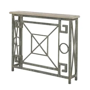 Nouveau look en métal moderne luxe noir cadre dernier design Console table trempé noir Console centrale élégante pour la décoration - Product Image 1