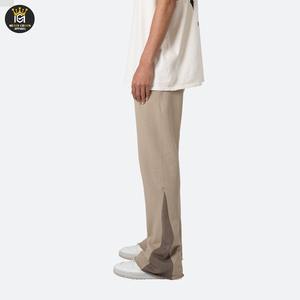 High Street <b>Men's</b> Casual Flared <b>Trousers</b> <b>Lightweight</b> Cotton Elastic Waist Hip Hop Streetwear Flat Front Design for <b>Summer</b> - Product Image 3