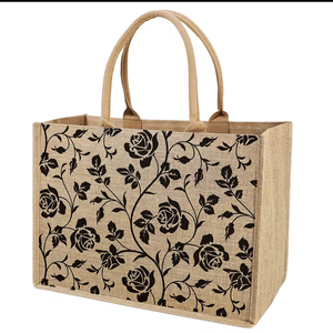 Sacs fourre-tout en jute à rayures personnalisées de haute qualité Sac de plage réutilisable avec logo personnalisé Vente en gros du Bangladesh - Product Image 4