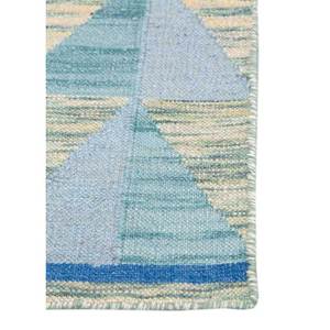 พรมลายเรขาคณิตอินดัสบาร์สีเทาและสีดำ ทอแบบแบน ทำจากขนสัตว์และวิสโคส สำหรับบ้าน รุ่น ADWV-13042 - Product Image 4