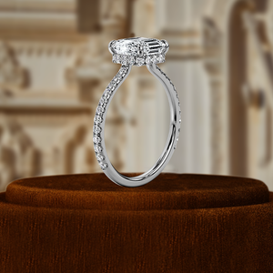 Anillo de Compromiso con Diamante Cultivado en Laboratorio de 1 Quilate, Corte Asscher, Pavé, Certificado IGI, Oro Blanco de 14k, Regalo de Aniversario para Ella, Día Especial - Product Image 5