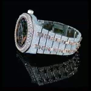 Haute qualité nouveau laboratoire cultivé diamant montre incolore diamant Hip Hop Style automatique manuel mécanique affaires or blanc verre - Product Image 2