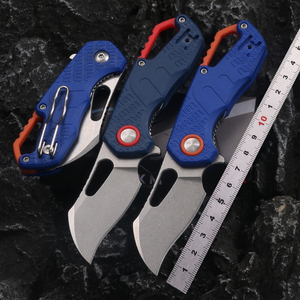 Navaja Plegable de Acero de Damasco con Mango Azul de Alta Calidad, Novedad 2025, Material del Mango en Color OEM, para Uso en Exteriores y Camping - Product Image 5