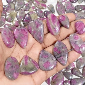 Rystal ubellite abochons est Rade IX Hape, tinta rystal uby holesale oose emstone para ewelry uby abochon - Product Image 3