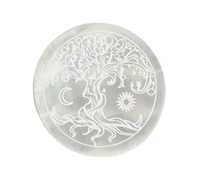 Meilleures ventes : Plaque de charge en sélénite naturelle polie, symbole de Metatron au toucher réel, grille de cristal de géométrie sacrée pour la purification énergétique