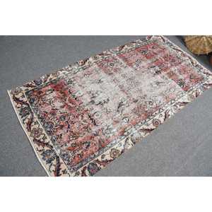 พรมลายตุรกีขนาด 3.37x6 ฟุต สีแดงน้ำเงินลายทางวินเทจ ทำจากขนสัตว์ - Product Image 2