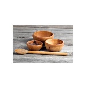 Bol en bois ustensiles de cuisine utiliser usine réutilisable fait à la main 100% bol en bois d'acacia rond naturel - Product Image 1