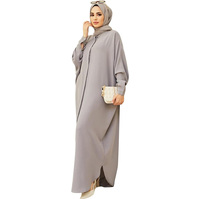 Robes pour femmes Vêtements islamiques d'été Abaya fendue sur le devant avec poignets et nouvelle Abaya Robe musulmane pour femme pour la sortie Burqa