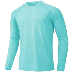 Camisas de hombre de manga larga de secado rápido hechas a medida de color sólido/camisas de hombre de protección UV de secado rápido de última llegada de alta calidad - Product Image 3