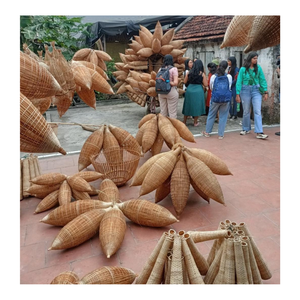 Abat-jour panier en bambou pour tenture murale et éclairage-Lampes suspendues en bambou en osier faites à la main pour la décoration intérieure au prix de gros - Product Image 5