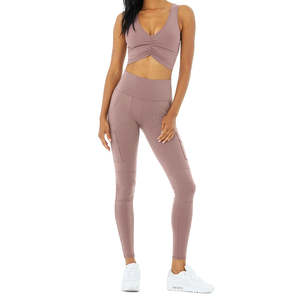 Bas quantité minimale de commande 2 pièces ensemble de yoga pour femmes de haute qualité vêtements de fitness serrés ensemble de yoga pour femmes disponible à un prix raisonnable - Product Image 5