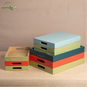Bandeja de Bambú Hecha a Mano, Ecológica, Duradera, con Acabado Lacado, Apta para Alimentos, Ligera, Portátil, Diseño Personalizable, Artesanal - Product Image 5