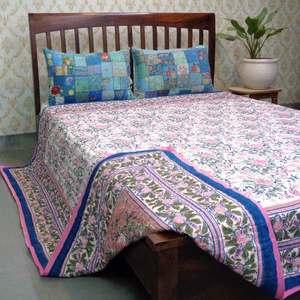 Chất Lượng Tốt Nhất 100% Hữu Cơ Bông Mền Chăn Mới Nhất Xu Hướng Tay Khối In Nữ Hoàng Kích Thước Chăn Trên Bán - Product Image 6