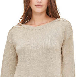 Maglione da Donna Calvin Klein con Bottoni sulle Spalle, Marrone Metallizzato, Taglia Piccola per la Stagione Autunnale - Product Image 2