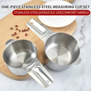 Tasses à mesurer Lot de 7 acier inoxydable couleur argent fini Mesures de cuisson du thé précises et parfaites Outil de cuisine essentiel - Product Image 3