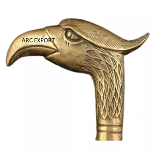 ไม้เท้าโลหะสีทองดีไซน์แบบโบราณไม้เท้าทำด้วยมือดีไซน์นกทำจากทองเหลือง - Product Image 5