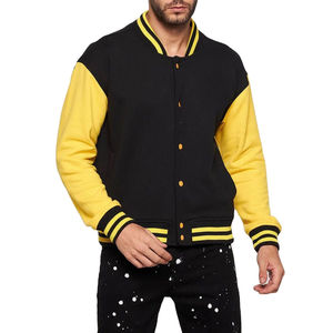 Personnalisé 2025 Hommes Baseball Varsity Vestes Hiver Chaud Manches Longues Jaune Couleur Cuir Manches Toile Tissu Imprimé Conception - Product Image 6