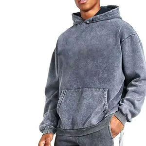 Chándales de lavado ácido de poliéster y algodón pesado de diseño personalizado de alta calidad OEM de fabricante profesional para hombres y mujeres - Product Image 2