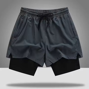 Pantalones cortos de gimnasio para hombre, 100% poliéster, doble cubierta, 5 pulgadas, secado rápido con compresión, venta al por mayor, pantalones cortos de gimnasio para hombre Tech Fleece - Product Image 1