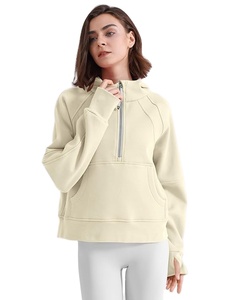 Sweat à Capuche Surdimensionné à Demi-fermeture Éclair pour Femme, Couleur Personnalisée, Manches Longues, Sweat à Capuche Surdimensionné à Demi-fermeture Éclair pour Femme, Vêtement en Gros - Product Image 2